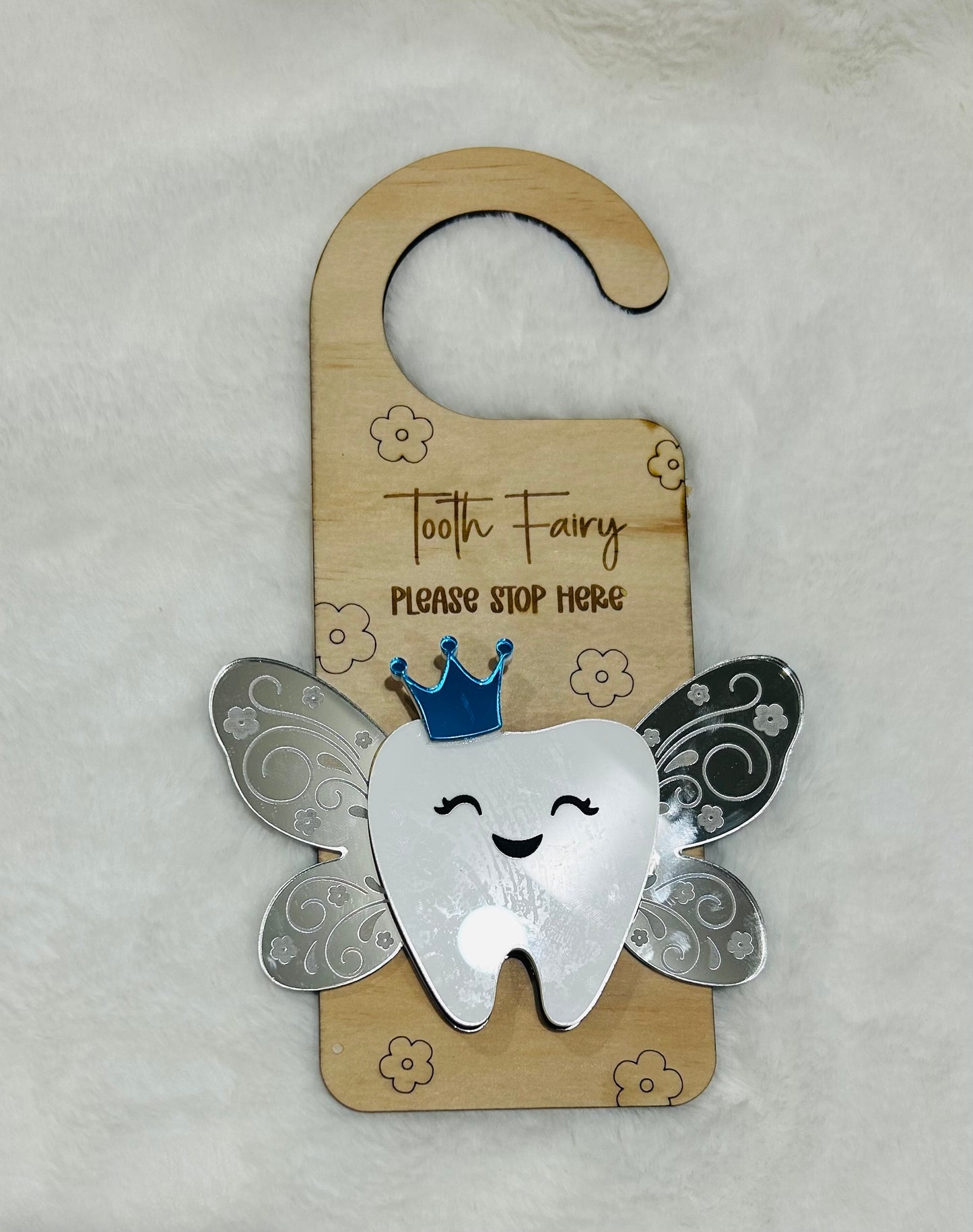 TOOTH FAIRY DOOR HANGER - WINGS & CROWN