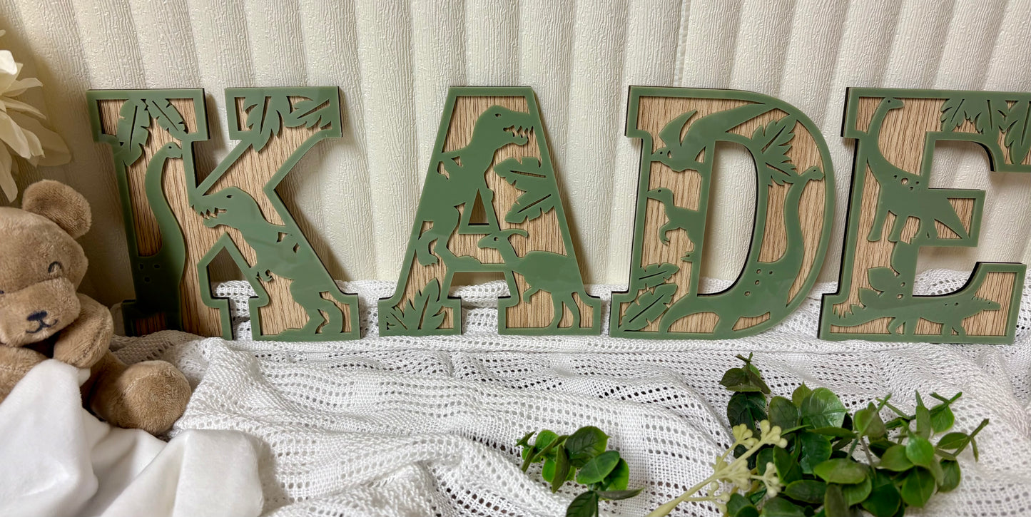 DINOSAUR THEMED LAYERED LETTERS