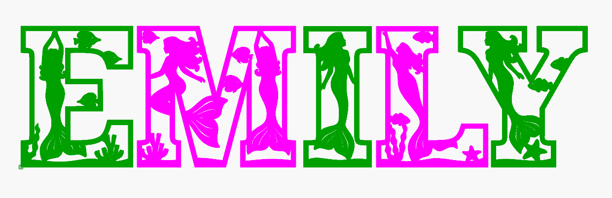 MERMAID THEMED DUAL LAYERED LETTERS