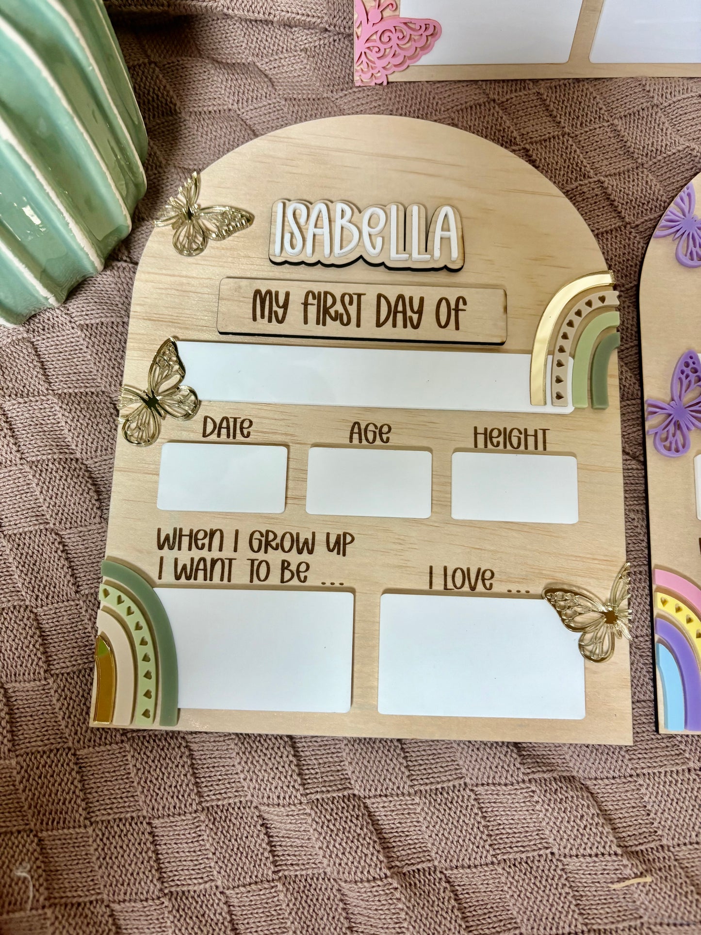 Rainbow & Butterfly First / Last Day of School Board