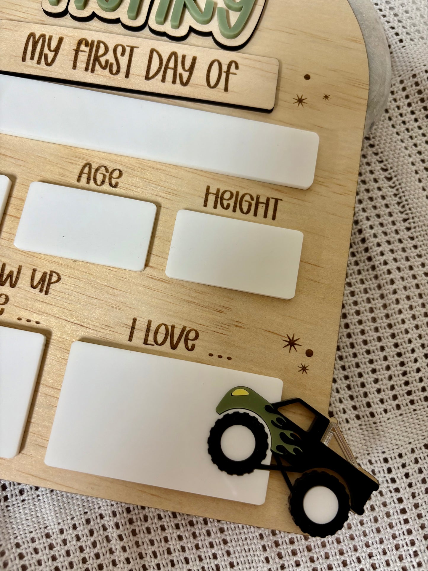 Monster Truck First &  Last Day of School Board