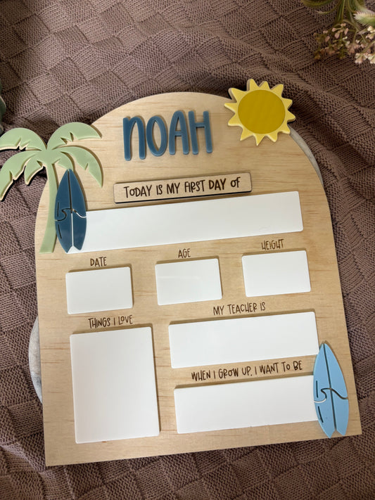 Surfs Up First / Last Day of School Board