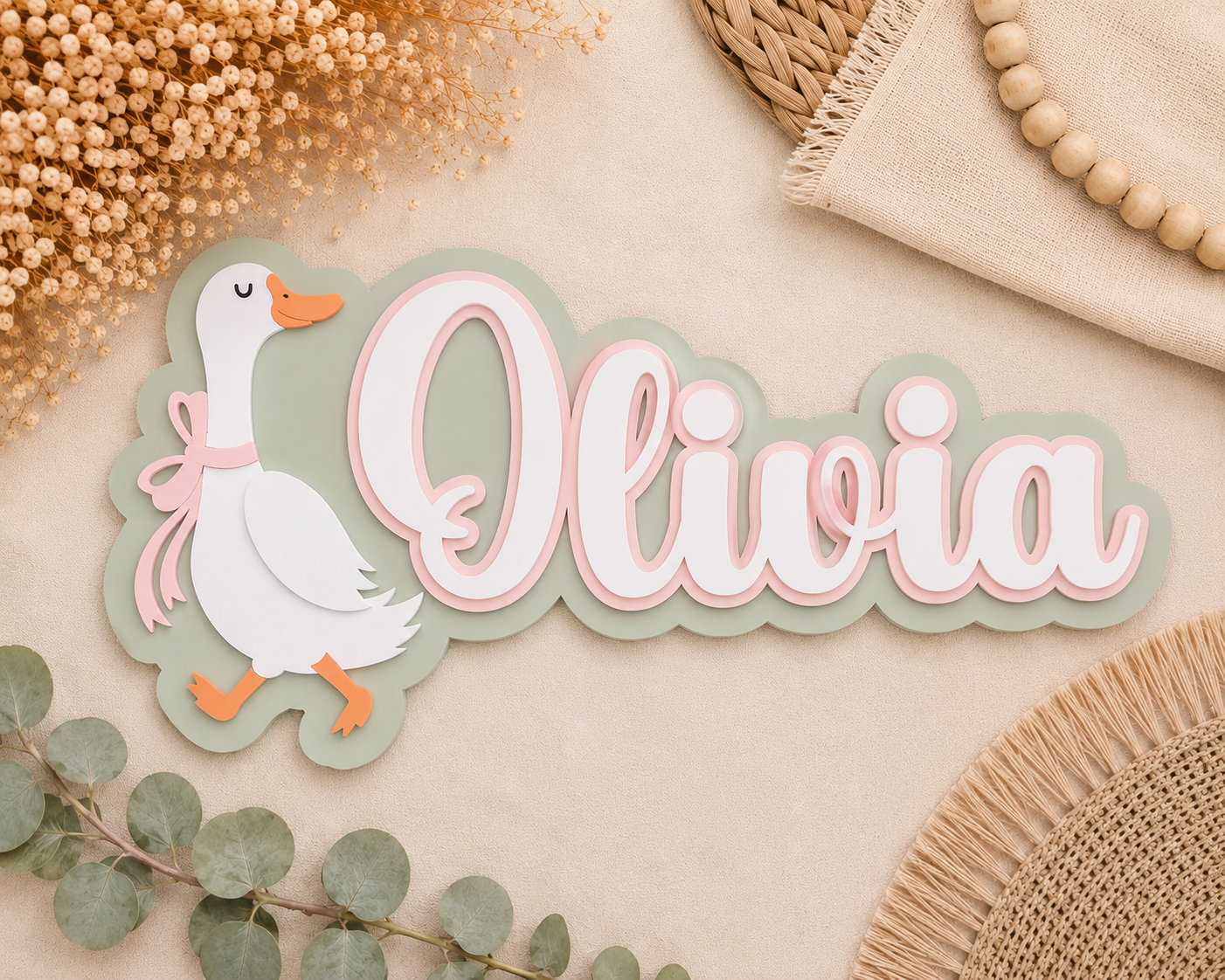Triple Layered Name Plaque - Silly Goose