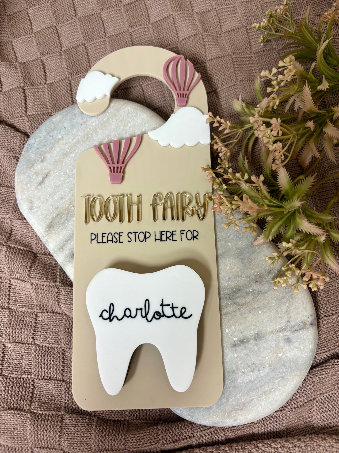TOOTH FAIRY DOOR HANGER - HOT AIR BALLOON DROP BOX