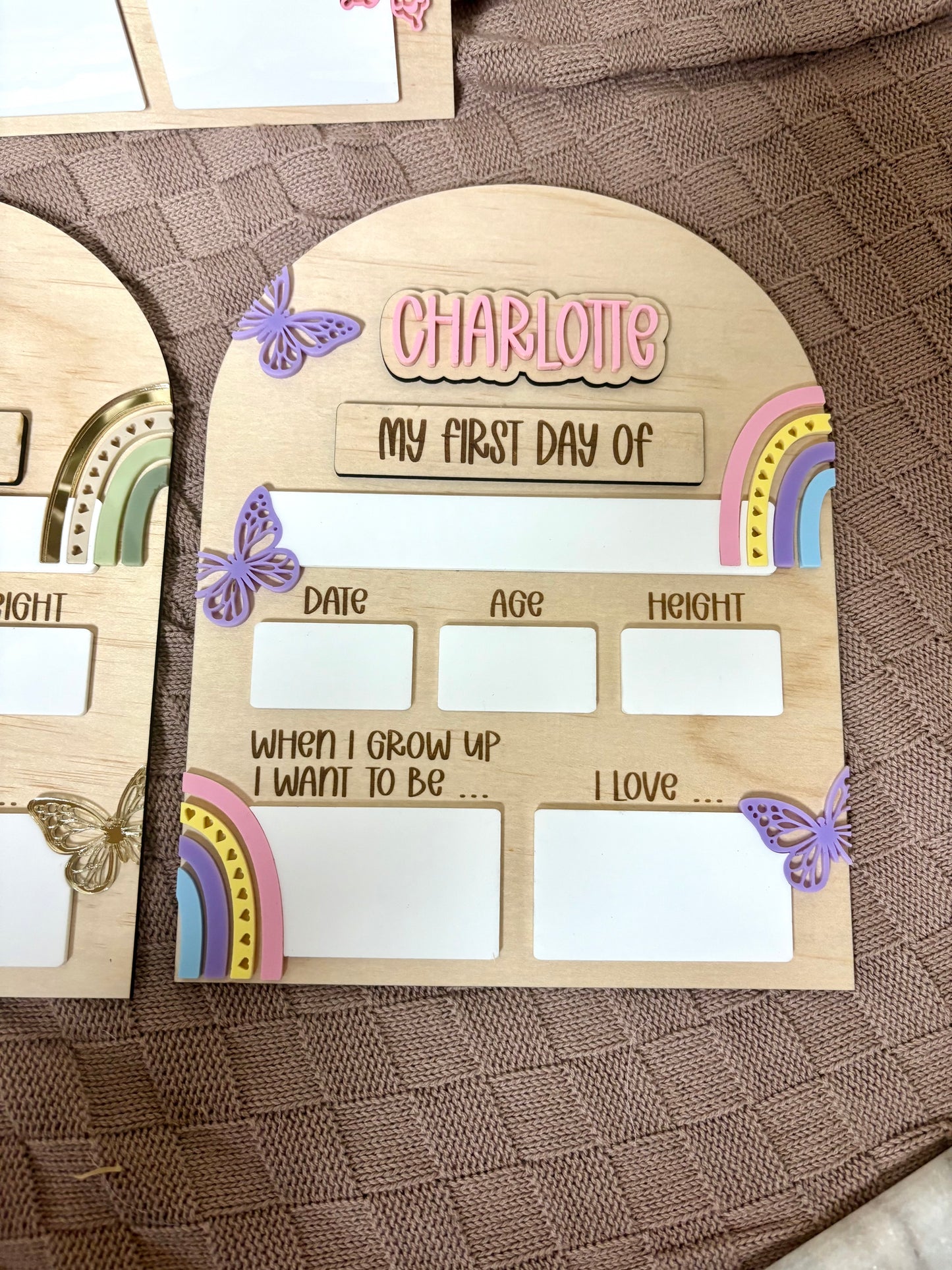 Rainbow & Butterfly First / Last Day of School Board