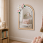 Personalised Floral Themed Affirmation Mirror | Laser Engraved Nursery Bedroom Decor