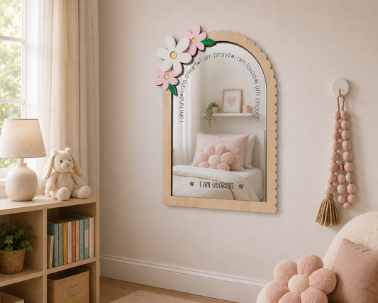 Personalised Affirmation Mirror – Floral Design