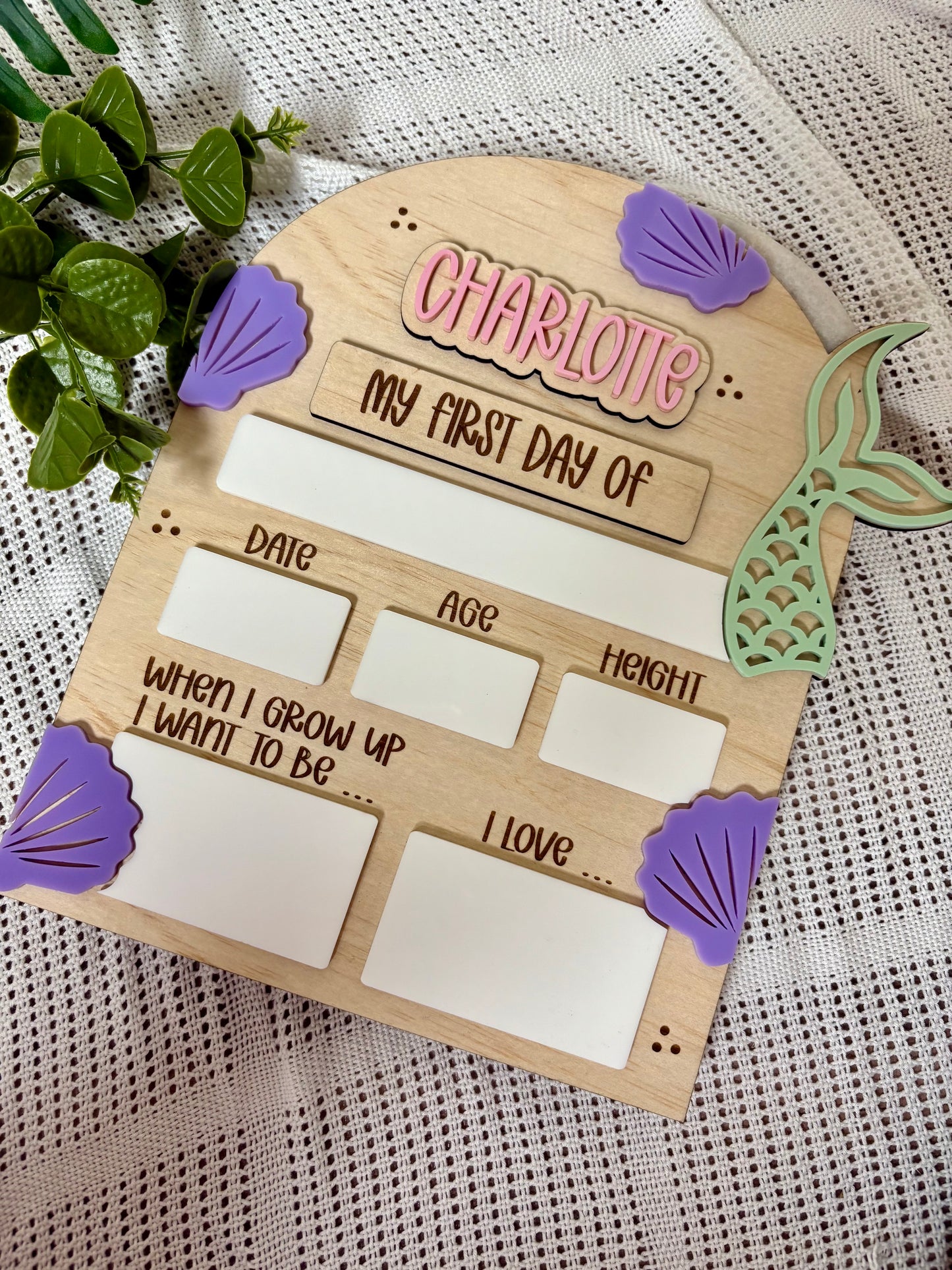 Mermaid First & Last Day of School Board