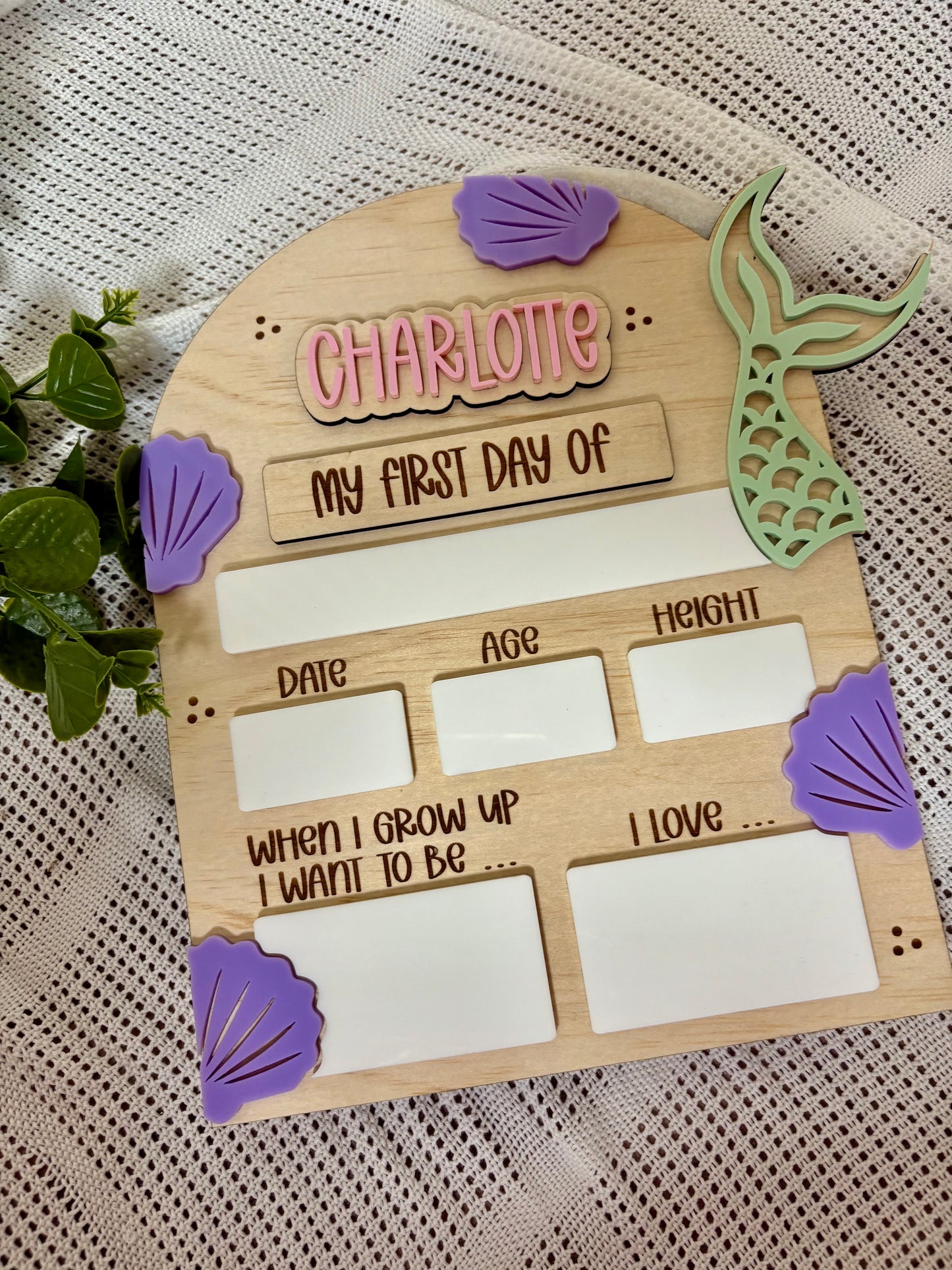 Mermaid First & Last Day of School Board