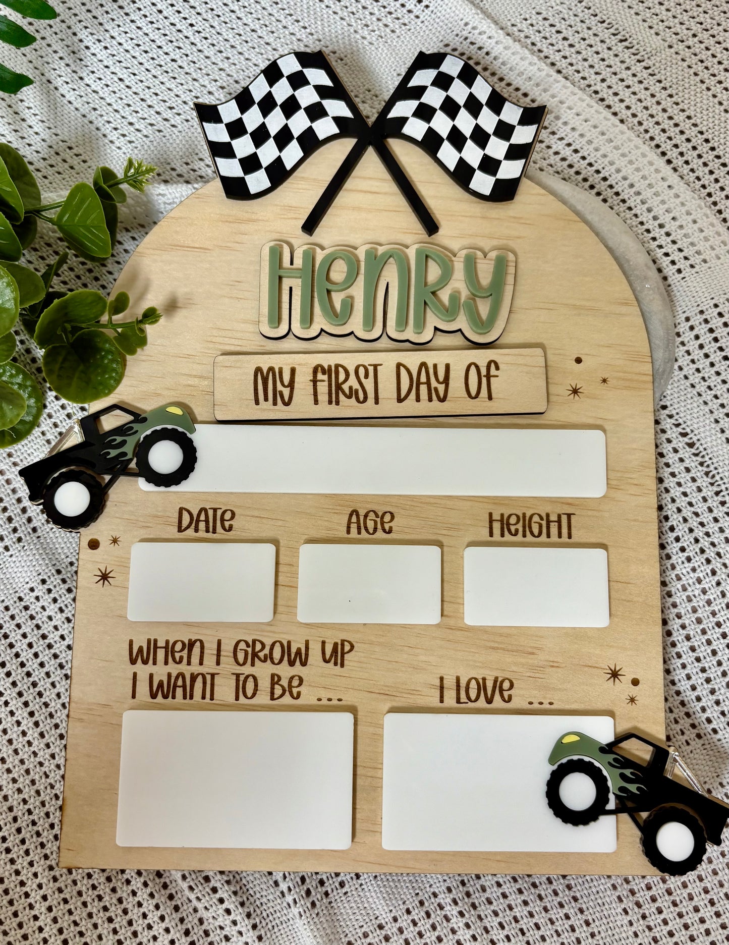 Monster Truck First &  Last Day of School Board