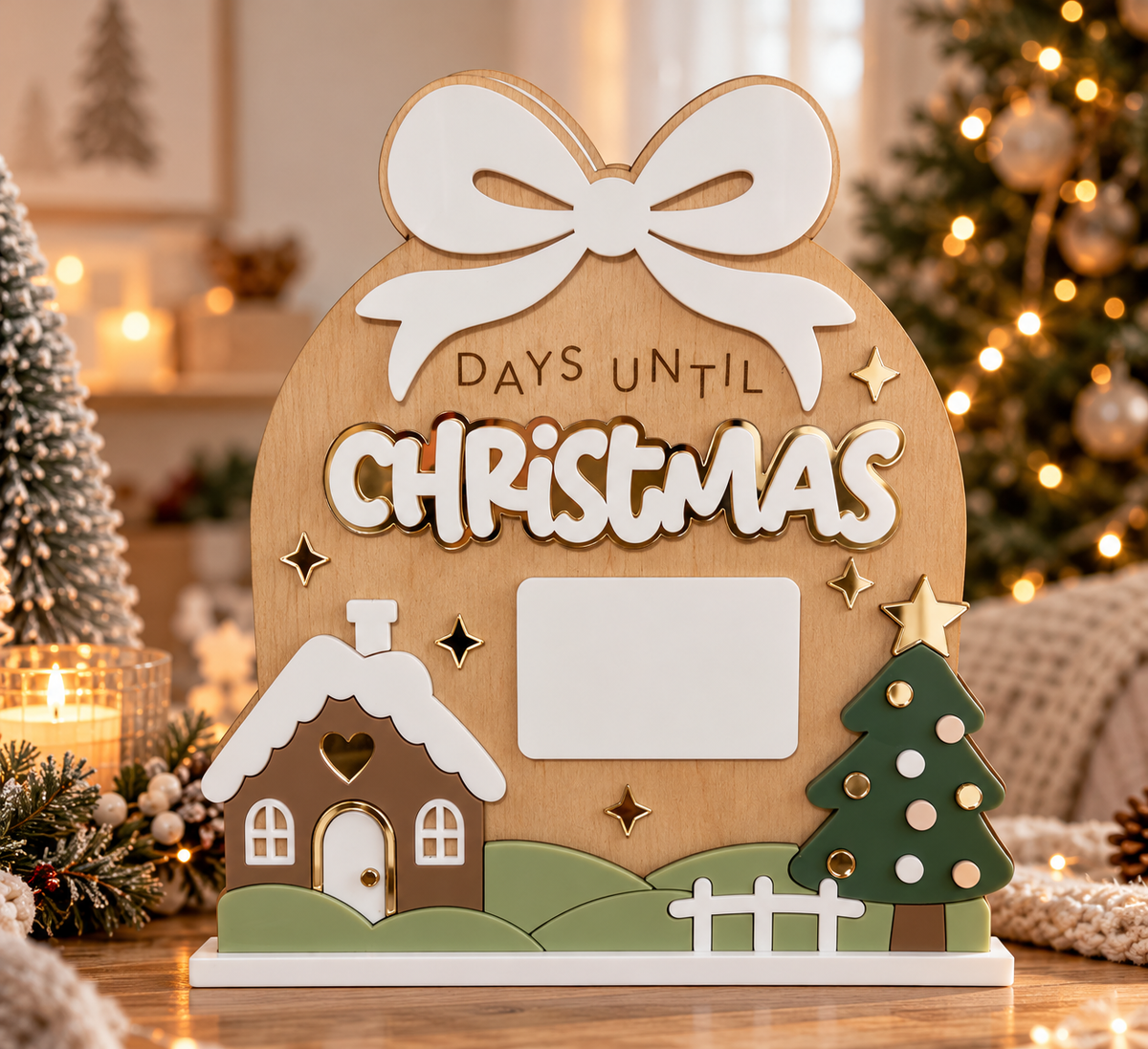 Personalised Christmas Countdown Board – Gingerbread House