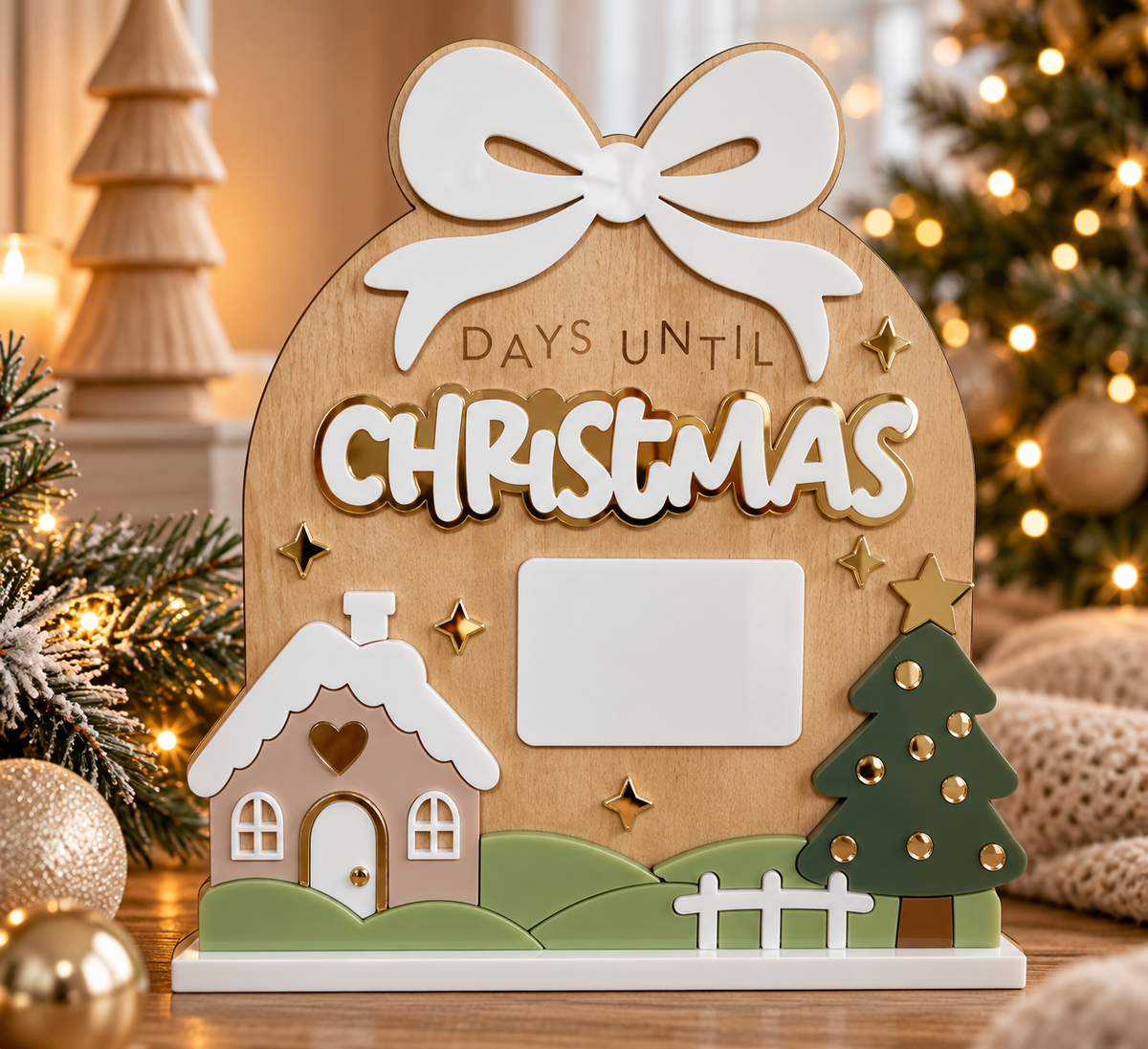 Personalised Christmas Countdown Board – Gingerbread House