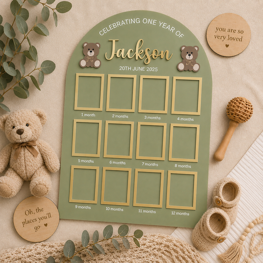 First Birthday Photo Board | Teddy Bear Theme Birthday Board