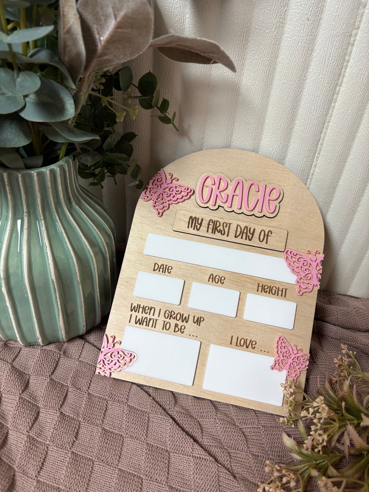 Butterfly First / Last Day of School Board