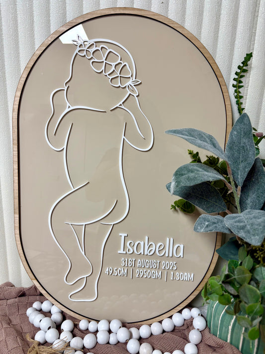 1:1 SCALE BABY PLAQUE - OVAL