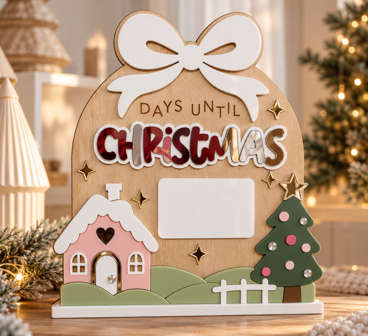 Personalised Christmas Countdown Board – Gingerbread House