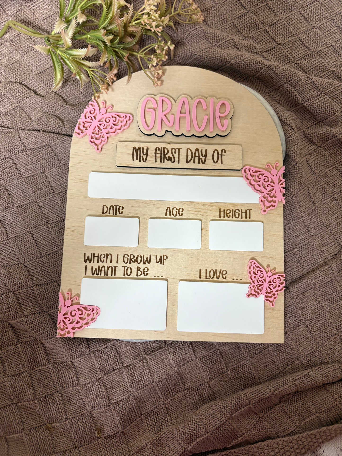 Butterfly First / Last Day of School Board