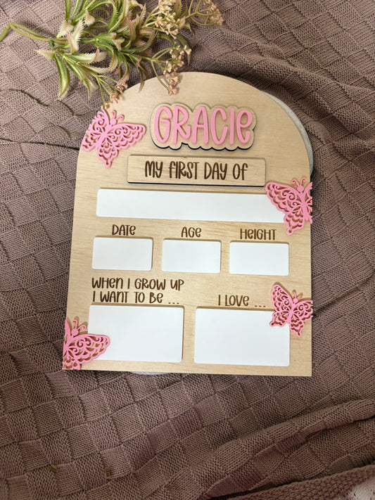 Butterfly First / Last Day of School Board