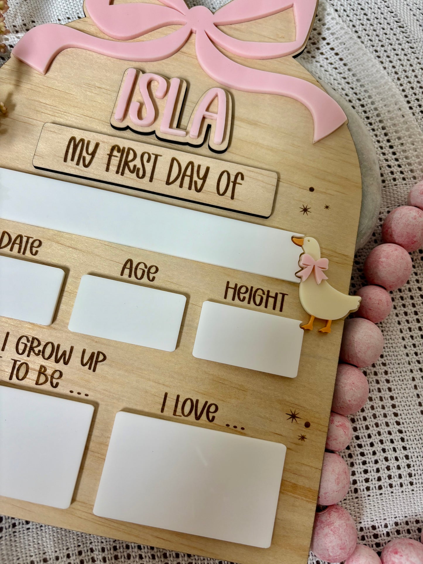 Bow & Goose First / Last Day of School Board