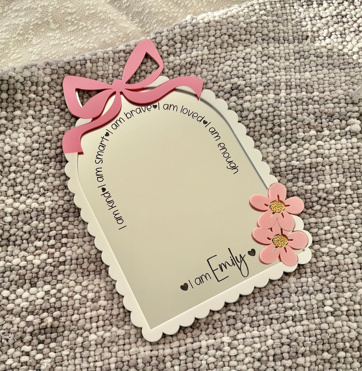 Personalised Affirmation Mirror – Bow Themed