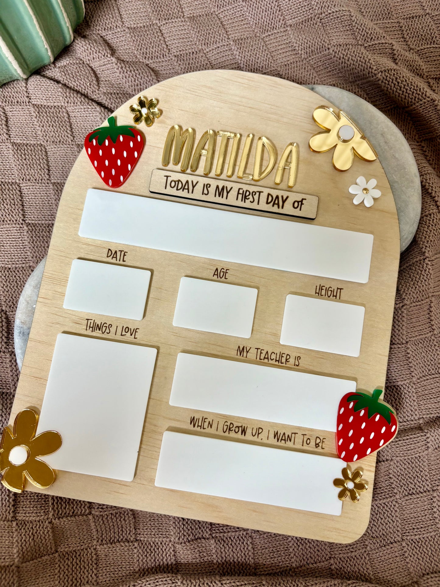 Strawberry First & Last Day of School Board