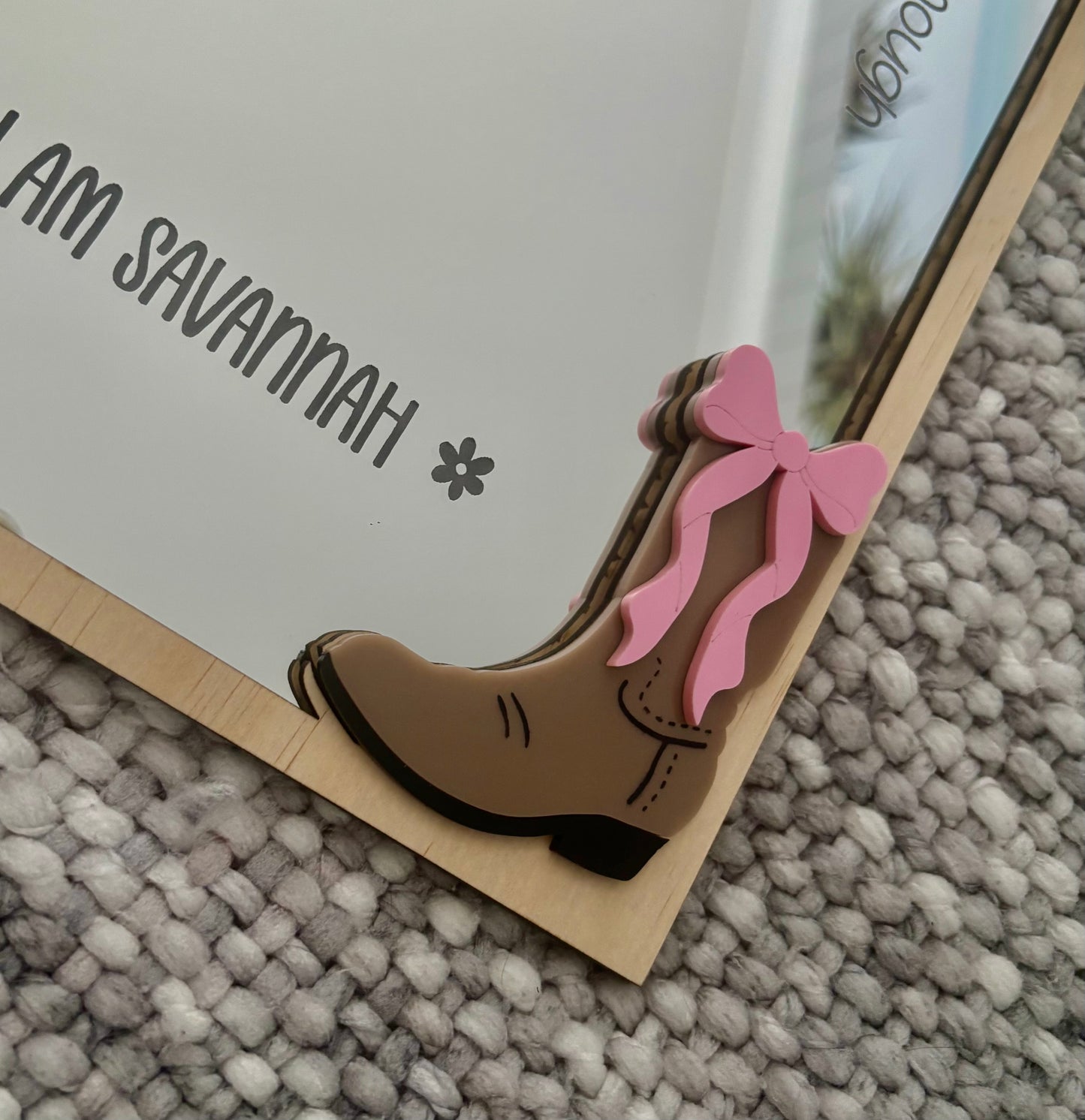 Personalised Affirmation Mirror – Cowgirl Themed