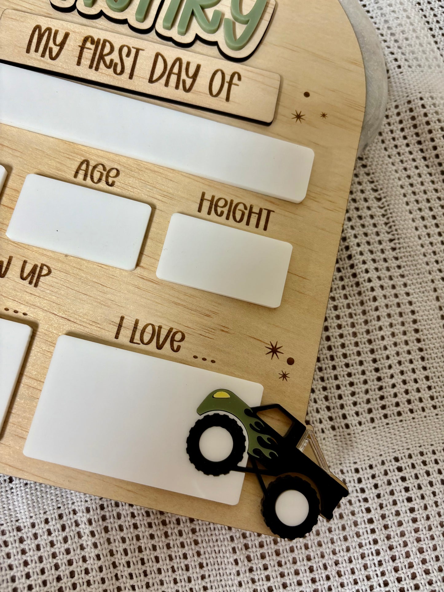 Monster Truck First &  Last Day of School Board