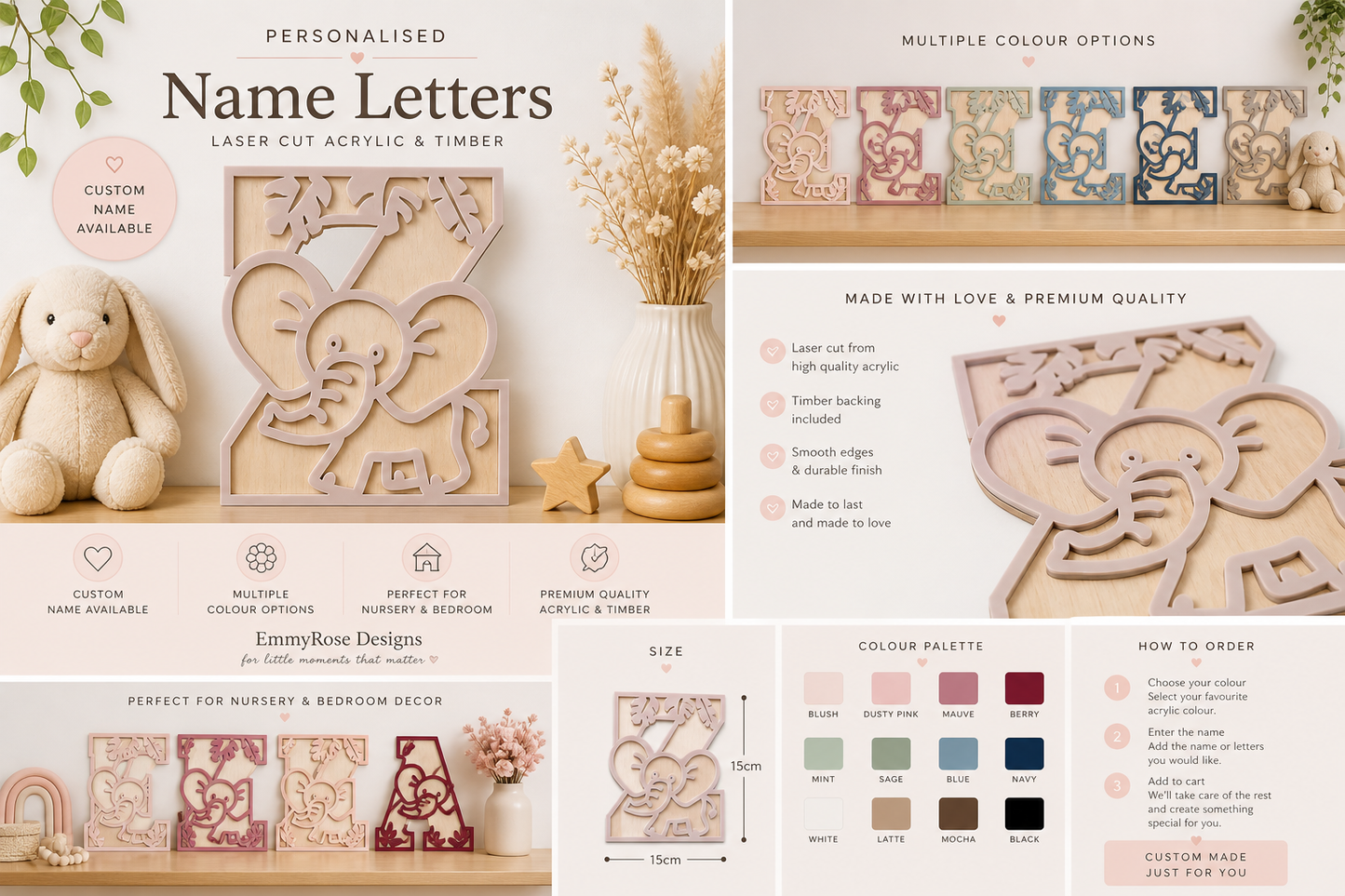 ELEPHANT THEME LETTERS