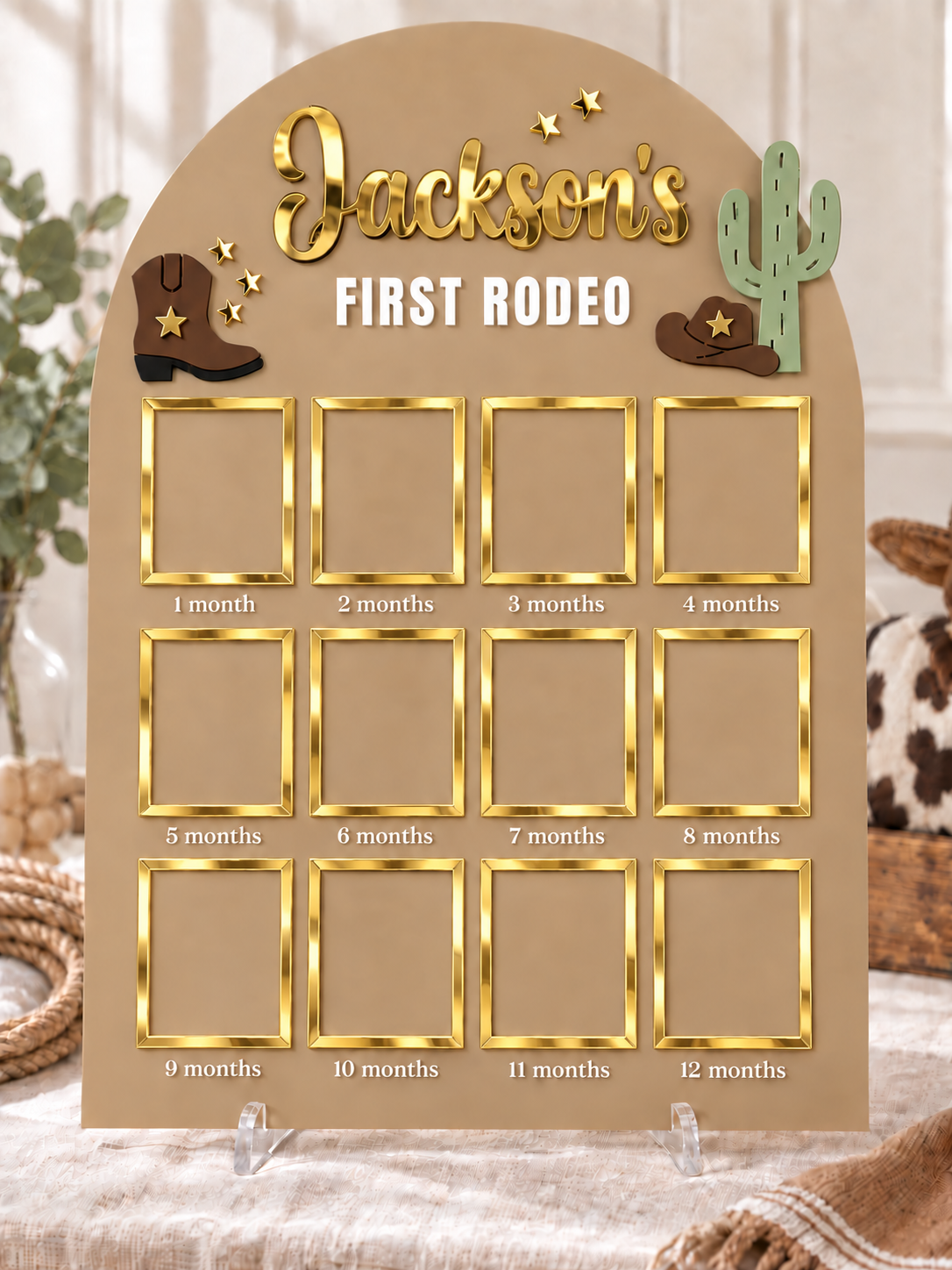 First Birthday Photo Board | Western Theme Birthday Board