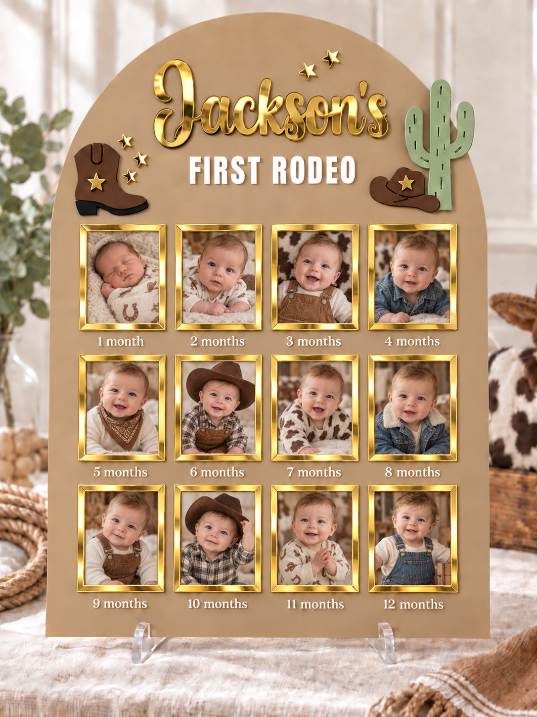 First Birthday Photo Board | Western Theme Birthday Board