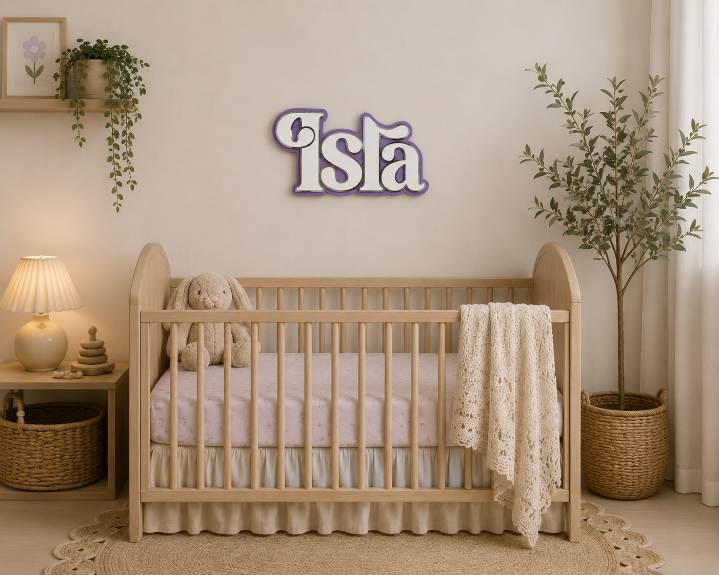 Triple Layered Acrylic Name Plaque - Retro Font