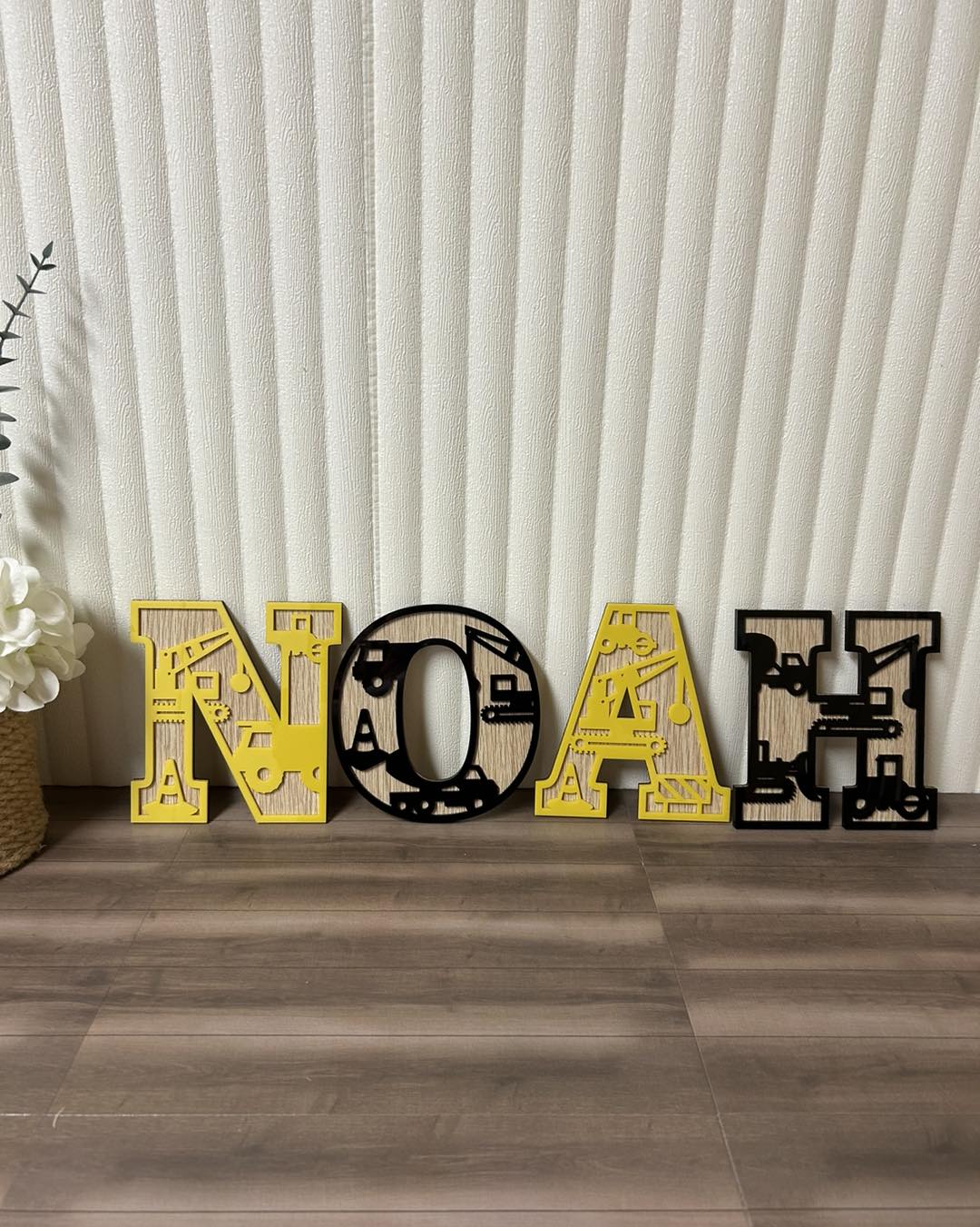 CONSTRUCTION THEMED LAYERED LETTERS
