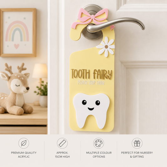 Tooth Fairy Door Hanger - Bow Theme