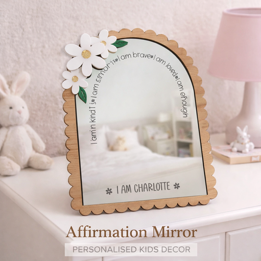 Personalised Affirmation Mirror – Floral Design