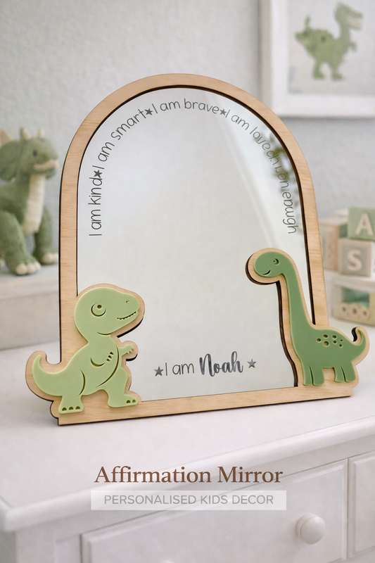 Dinosaur Theme Personalised Affirmation Mirror