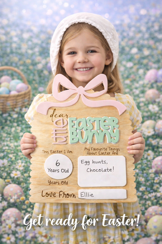 Dear Easter Bunny Board - Bow