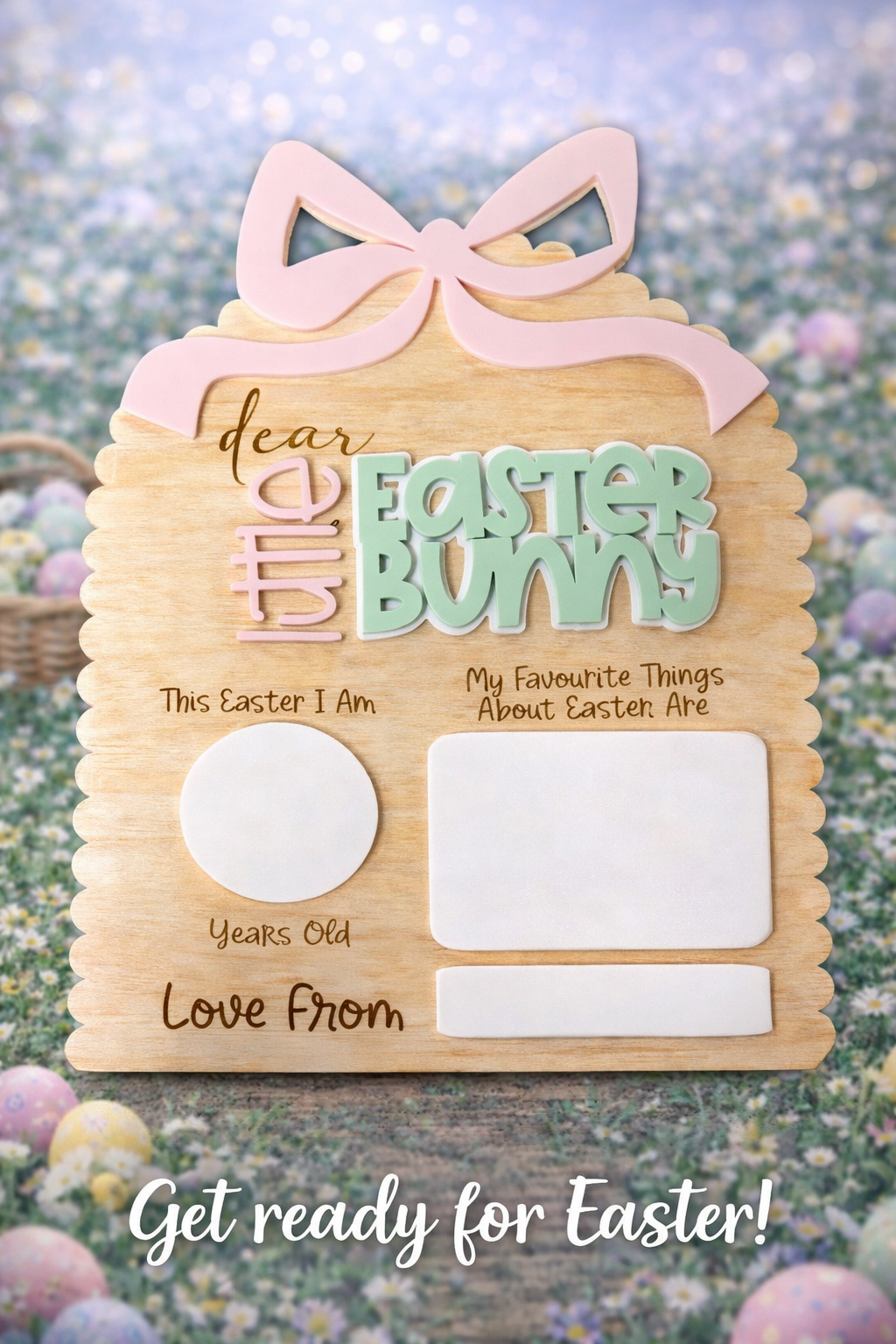 Dear Easter Bunny Board - Bow