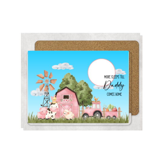 Countdown to Mummy / Daddy Comes Home - Farmyard Pink