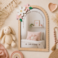 Personalised Floral Themed Affirmation Mirror | Laser Engraved Nursery Bedroom Decor