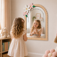 Personalised Floral Themed Affirmation Mirror | Laser Engraved Nursery Bedroom Decor