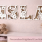 HIGHLAND COW THEMED LAYERED LETTERS