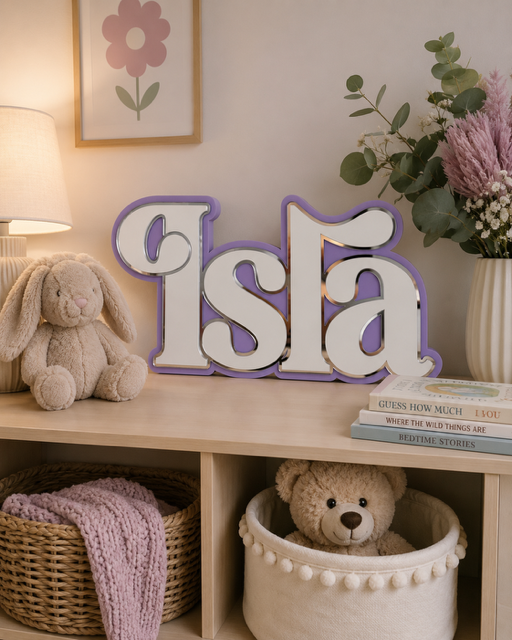 Triple Layered Acrylic Name Plaque - Retro Font