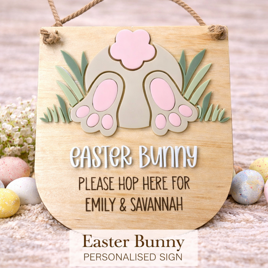 Personalised “Please Hop Here” Easter Bunny Sign