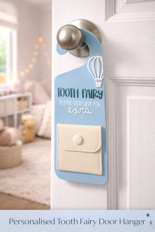 Personalised Tooth Fairy Door Hanger with Pocket