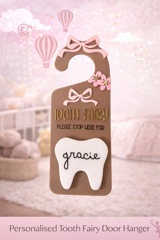 Personalised Tooth Fairy Door Hanger - Bow Theme