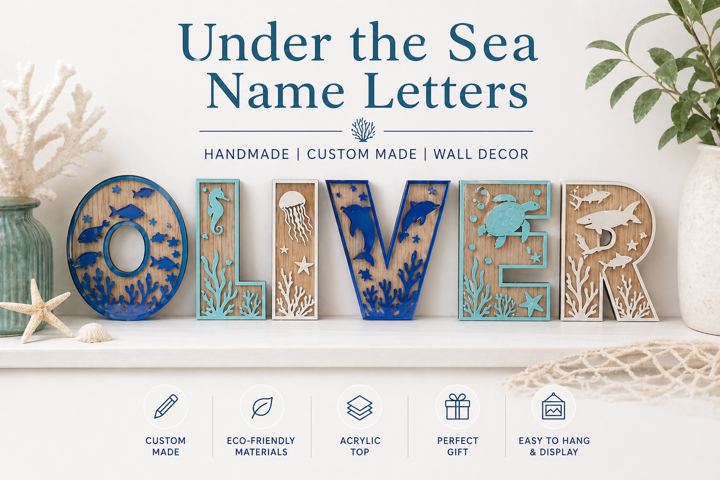 UNDER THE SEA THEMED LAYERED LETTERS